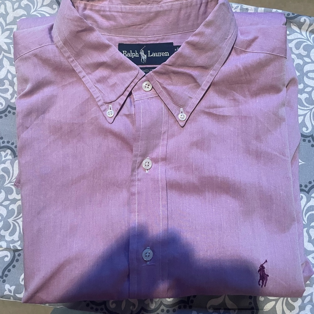 Ralph Lauren Polo button down long sleeve in subtle Pink.
